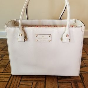 Kate Spade Wellsley Quinn Leather Tote in Ivory